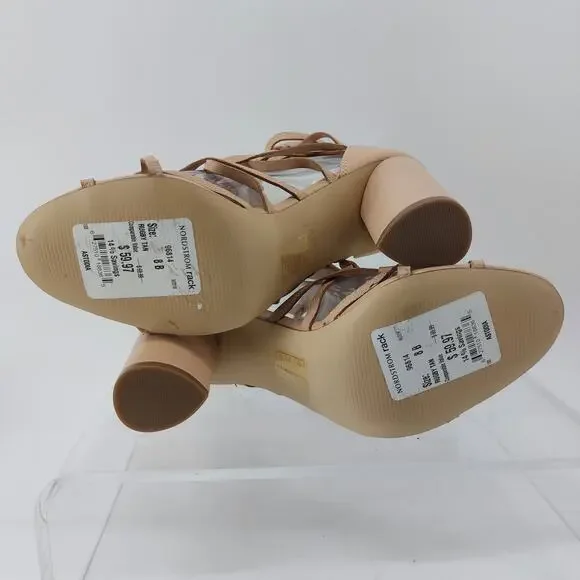 Aldo Astodia Rugby Tan women's Strappy Block Heels Sandals Size 8 B - Picture 7 of 16